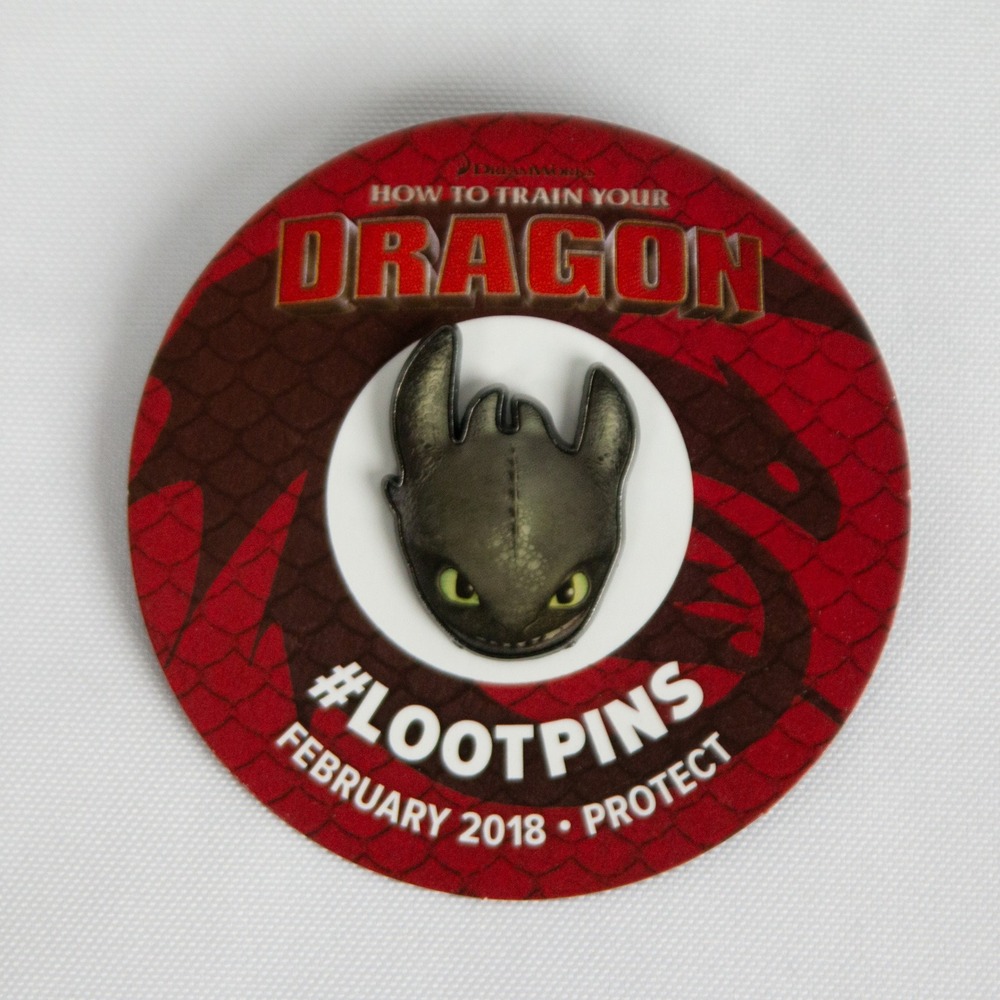 Toothless How to Train Your Dragon Loot Crate Enamel Pin Feb 2018 Protect Pin